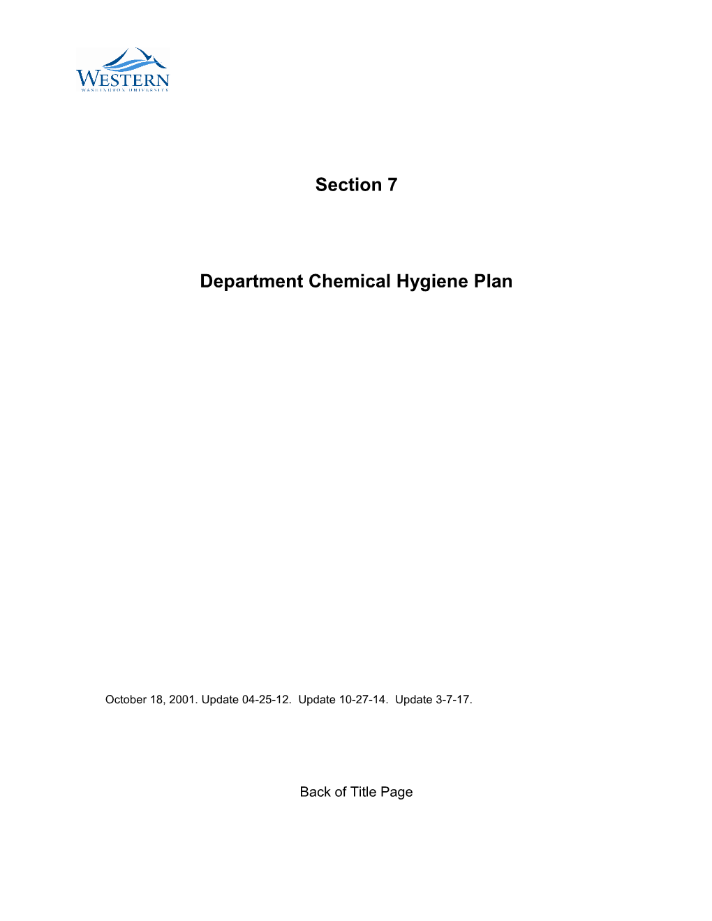 Safety Information Book Chemical Hygiene Plan