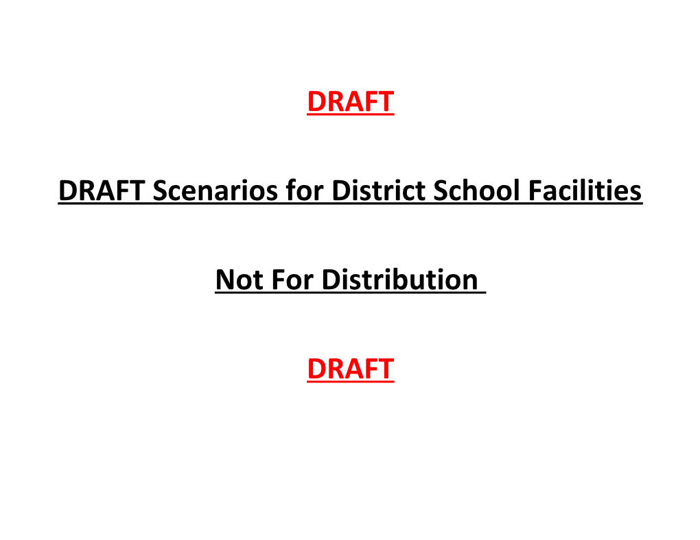 DRAFT Scenarios for District School Facilities