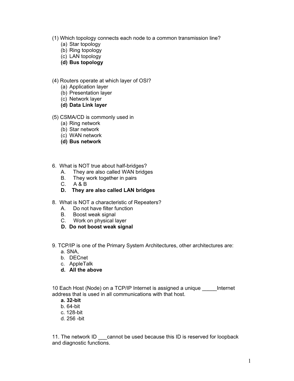 CIS 410 Final Questions