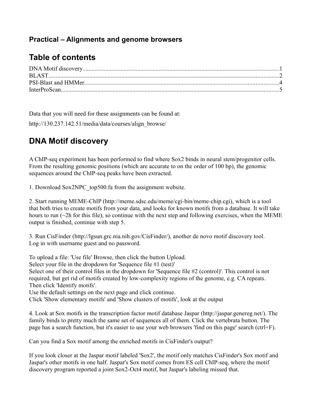 Practical Alignments and Genome Browsers