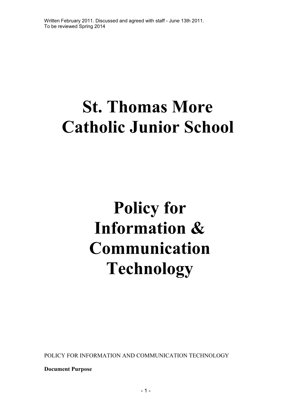 Lnformation Technology Policy