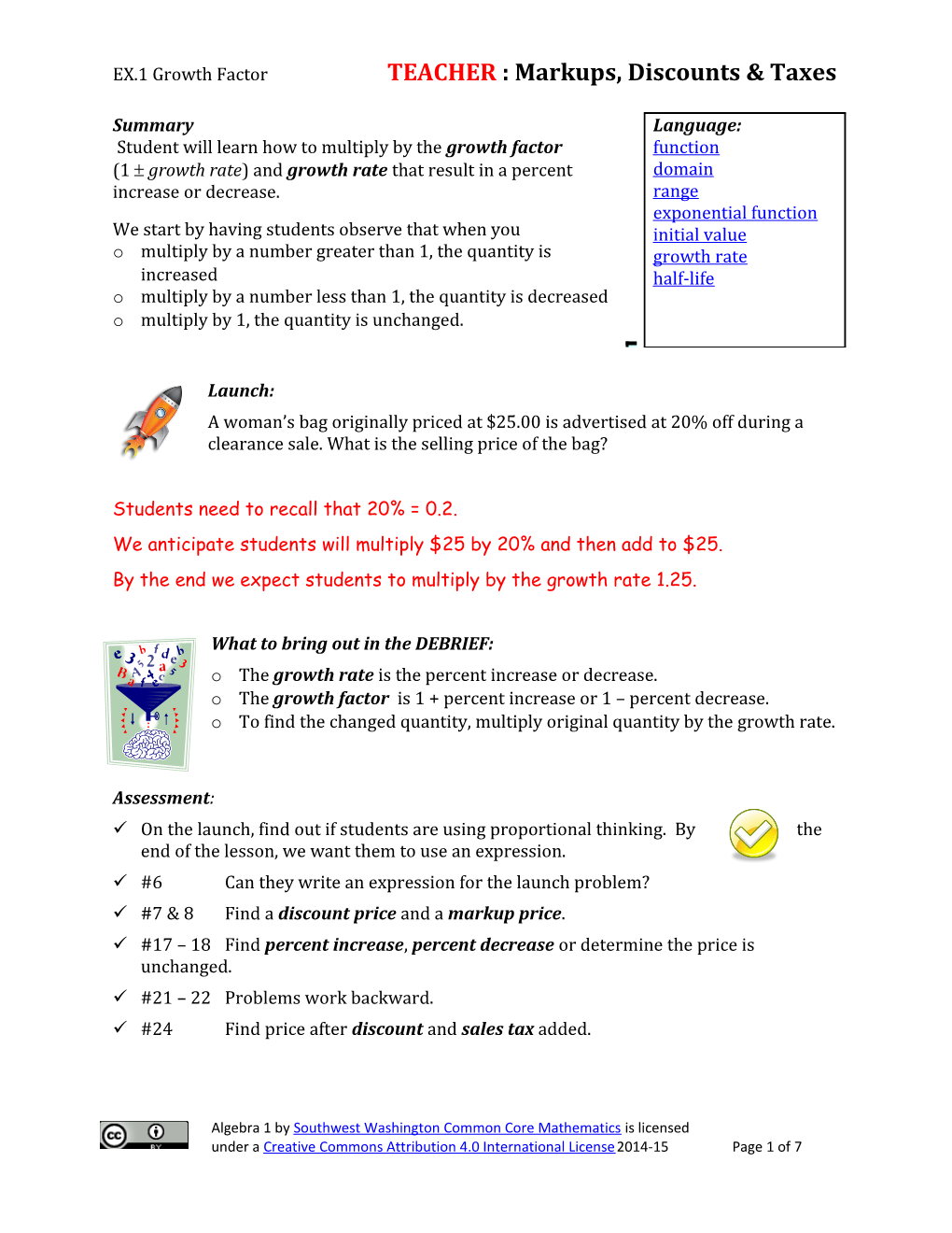 Exponential Functions Target 3A