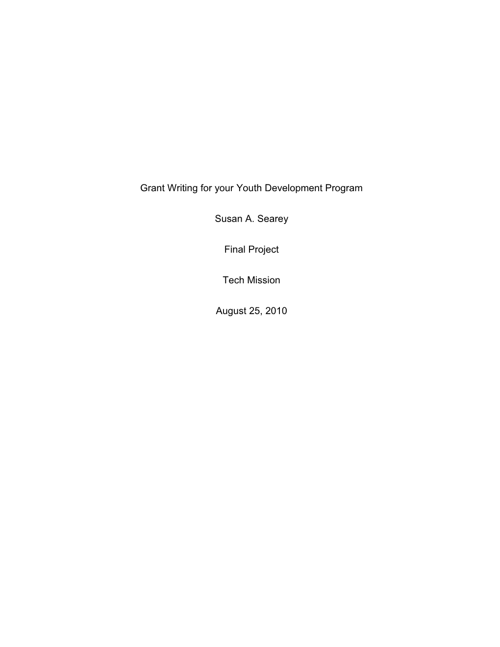 Grant Writing for Your Youth Development Program