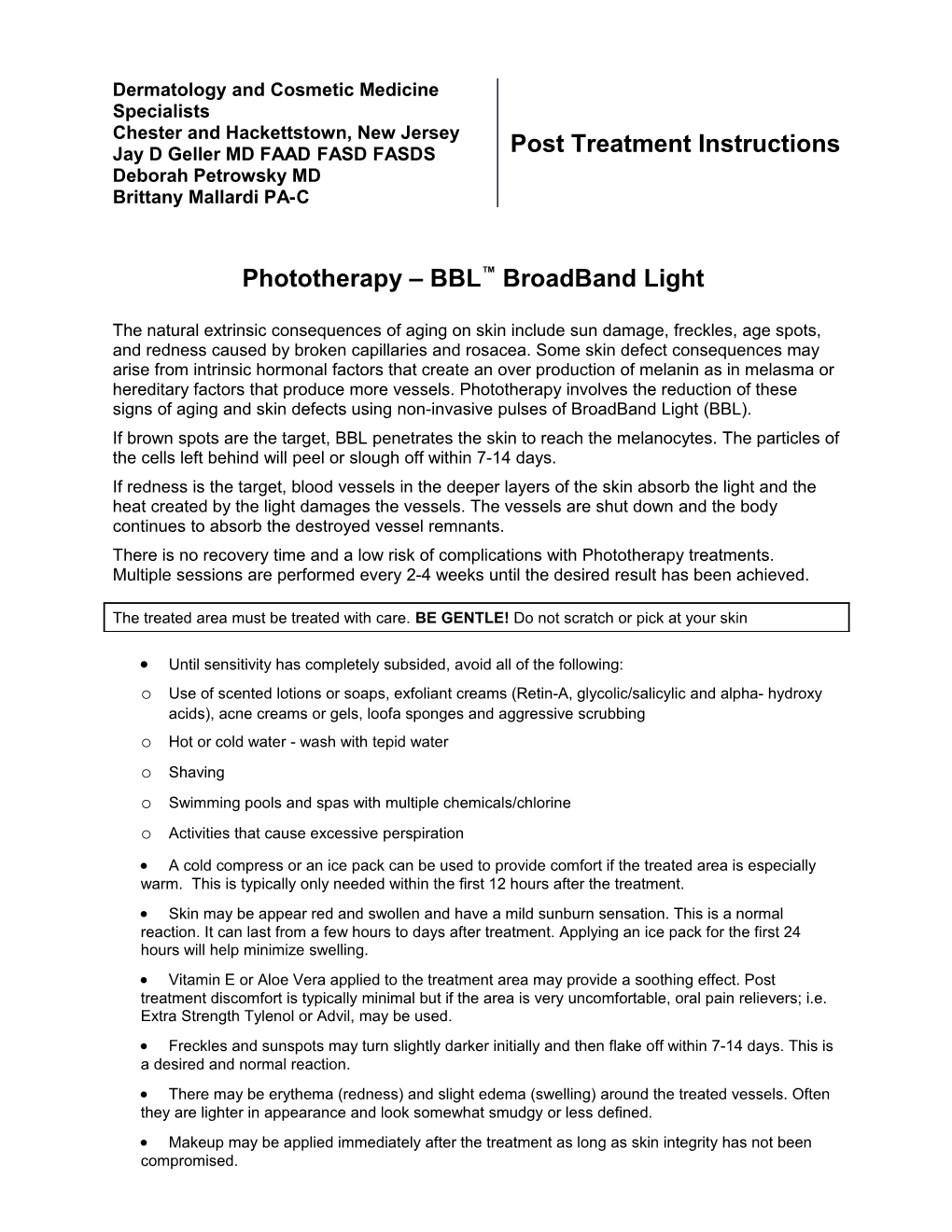 Phototherapy BBL Broadband Light