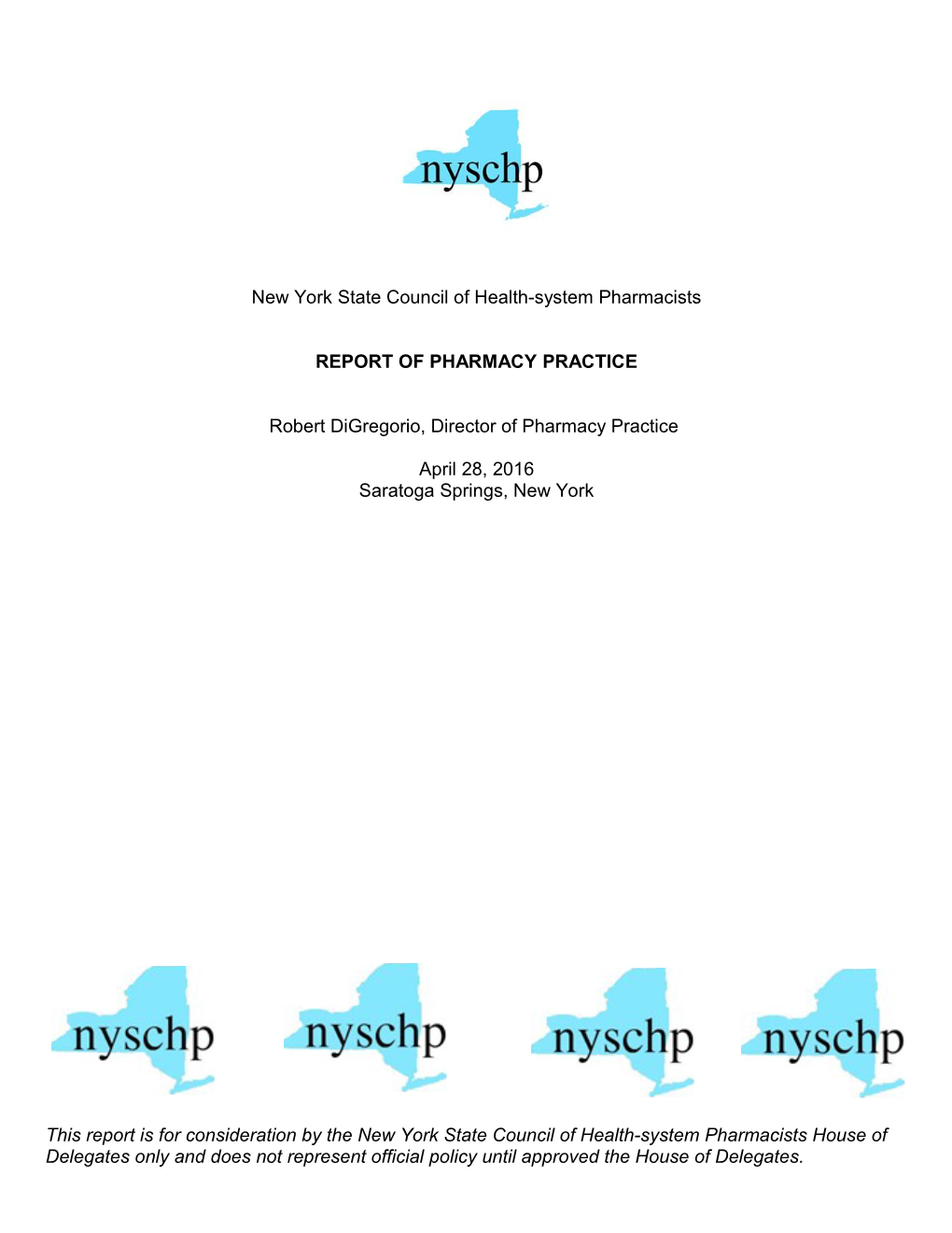 Report of the Pharmacy Management Division