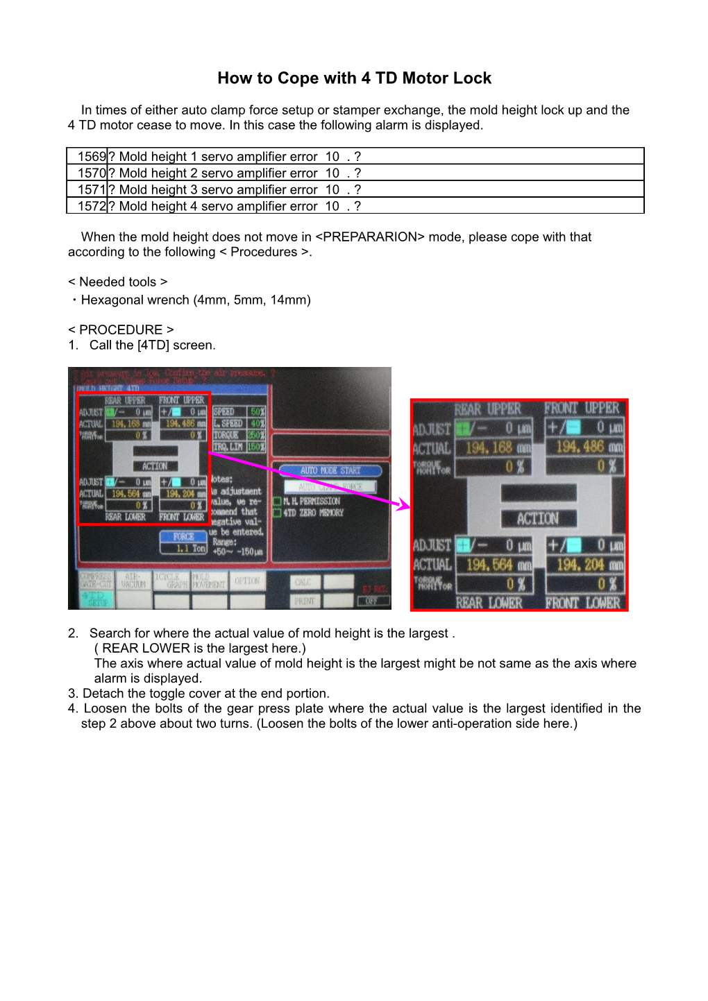 2-10 How to Cope with 4 TD Motor Lock