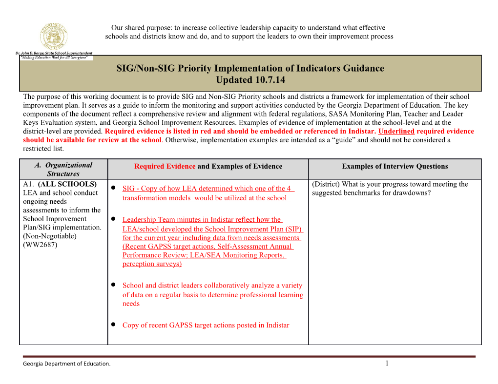 Indicators and Evidence