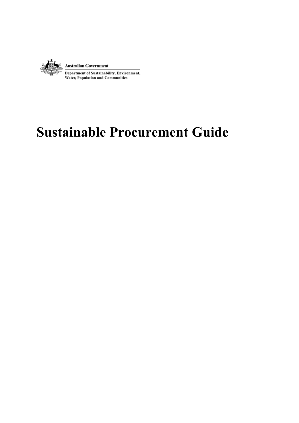 Sustainable Procurement Guide