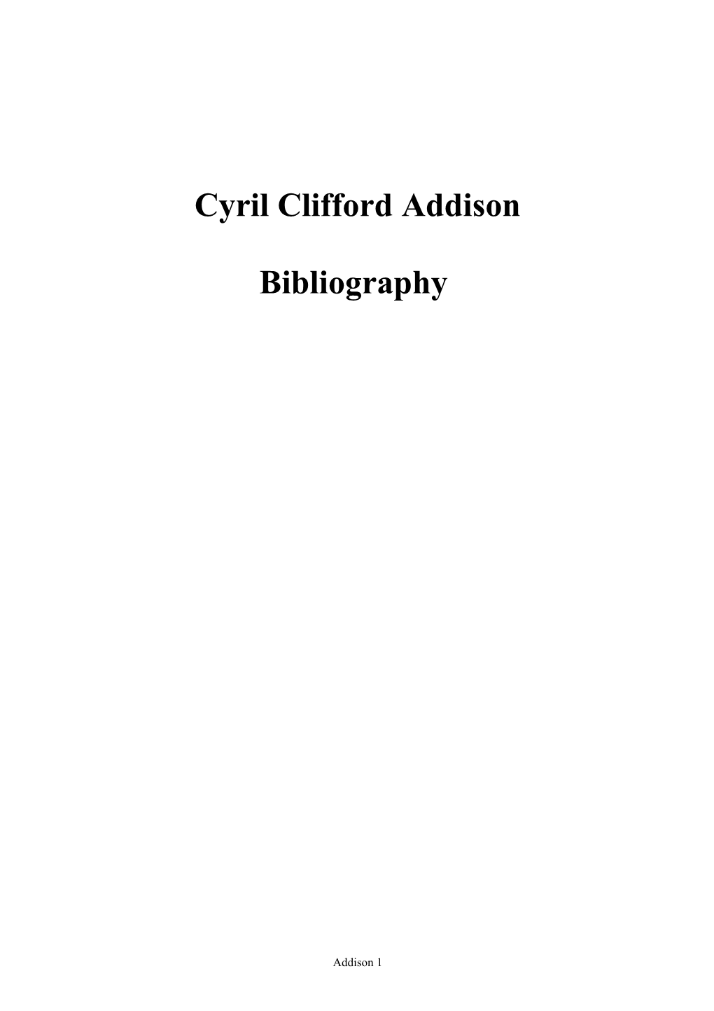 Cyril Clifford Addison