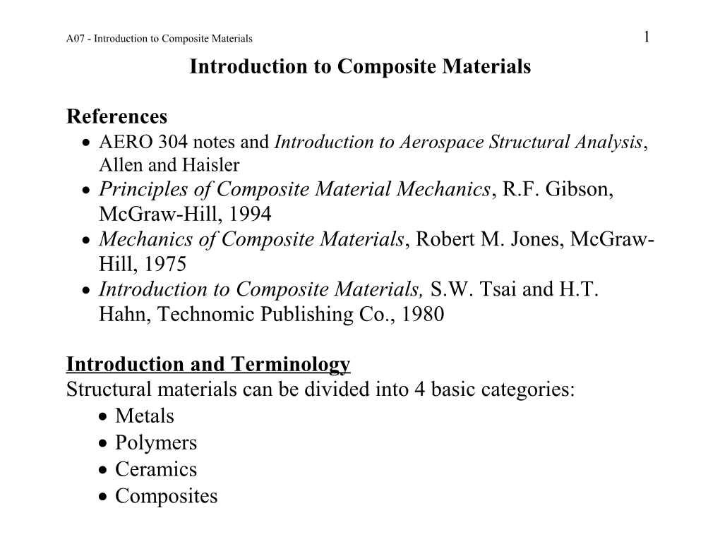 A07 - Introduction to Composite Materials1