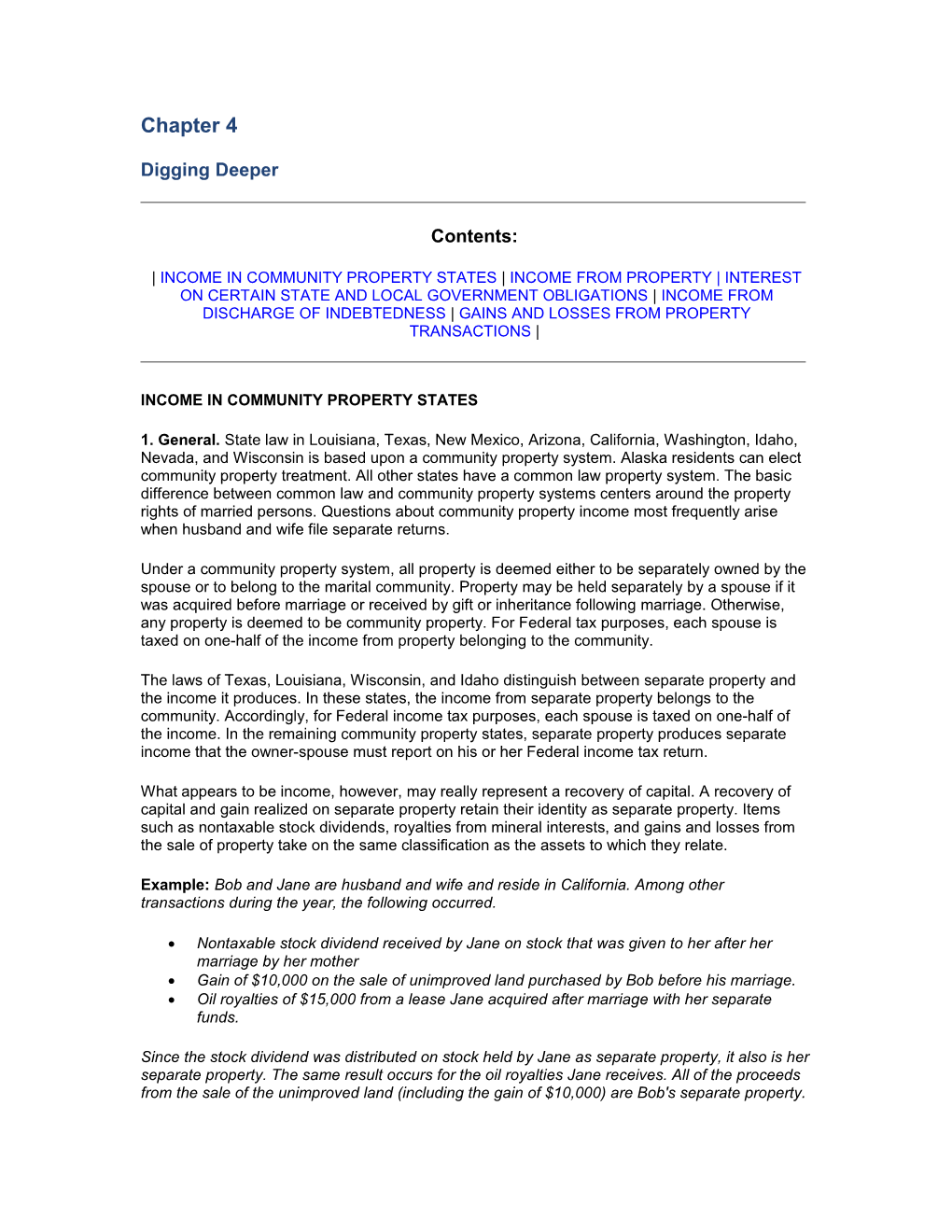 Income in Community Property States