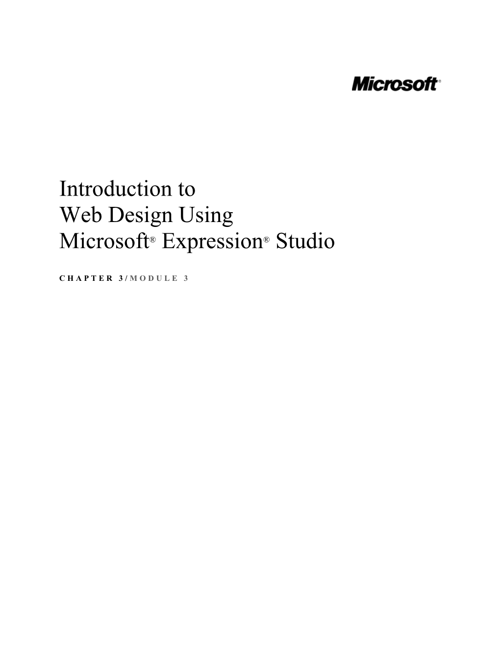 Introduction to Web Design Using Microsoft Expression Studio