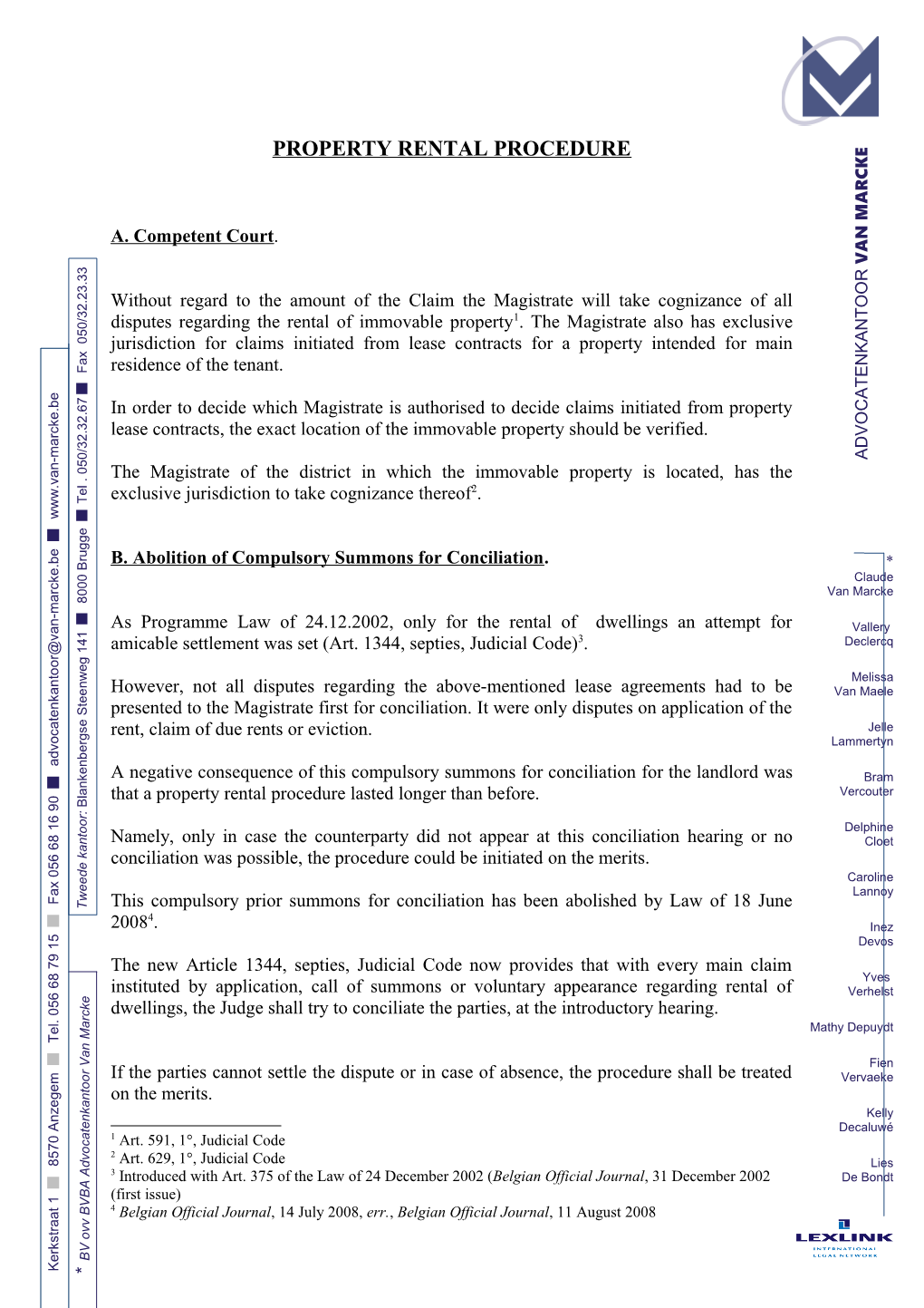 Property Rental Procedure