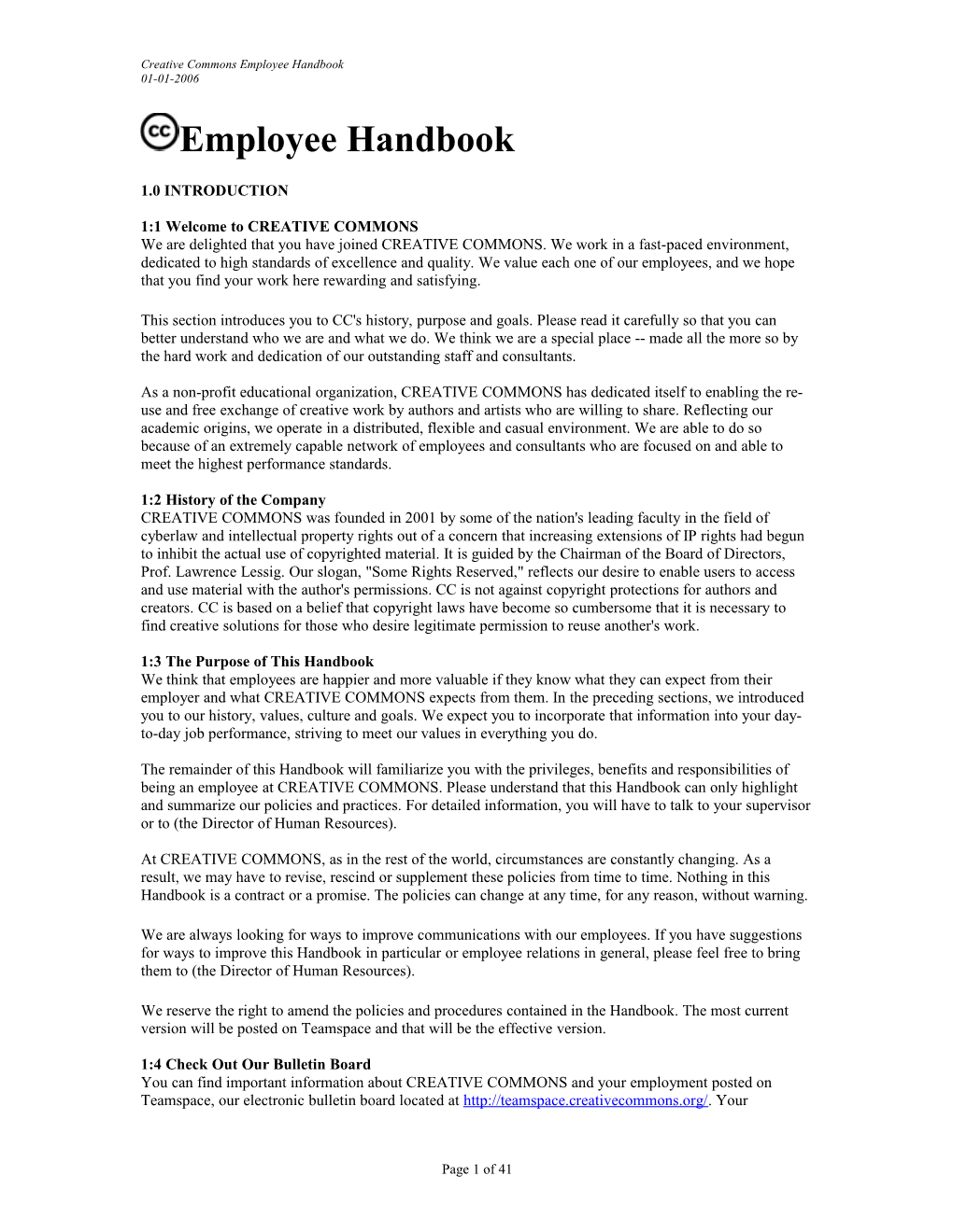 Creative Commons Employee Handbook