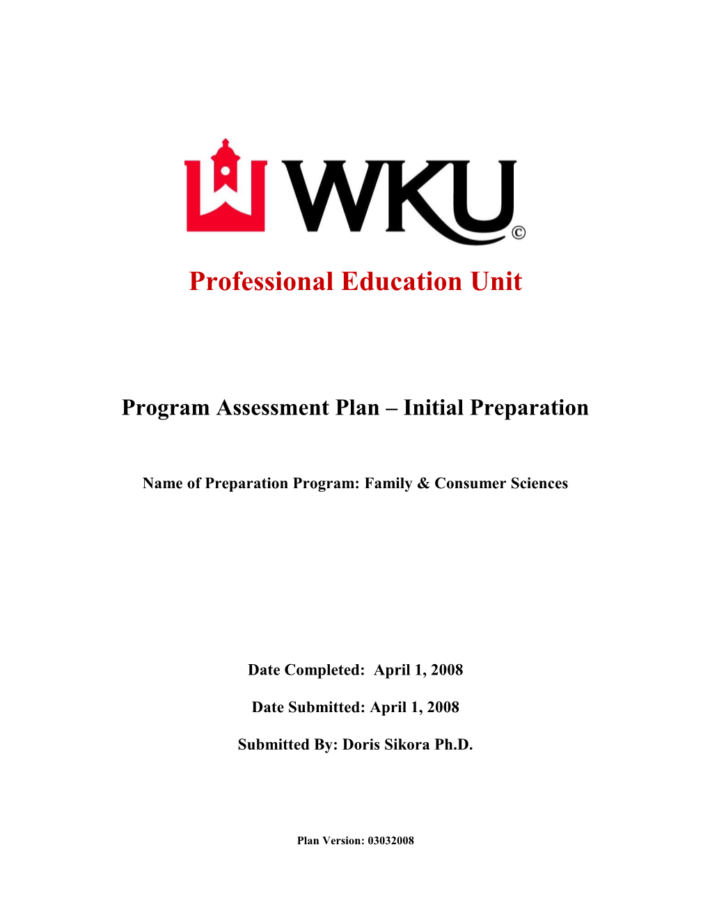 WKU Program Review Document #2
