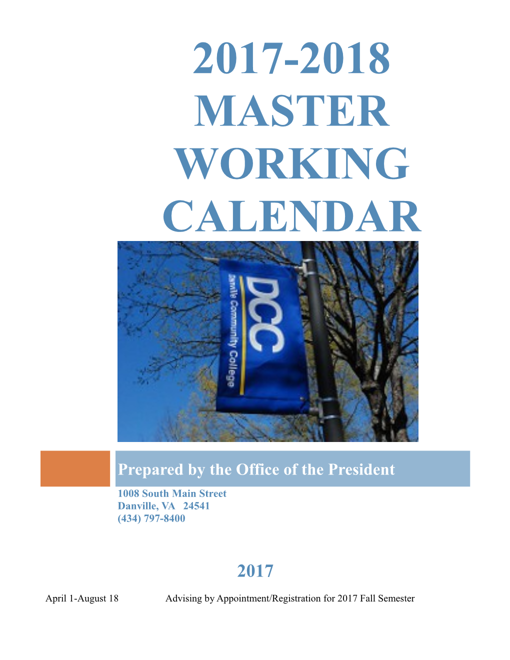 2017-2018 Master Working Calendar