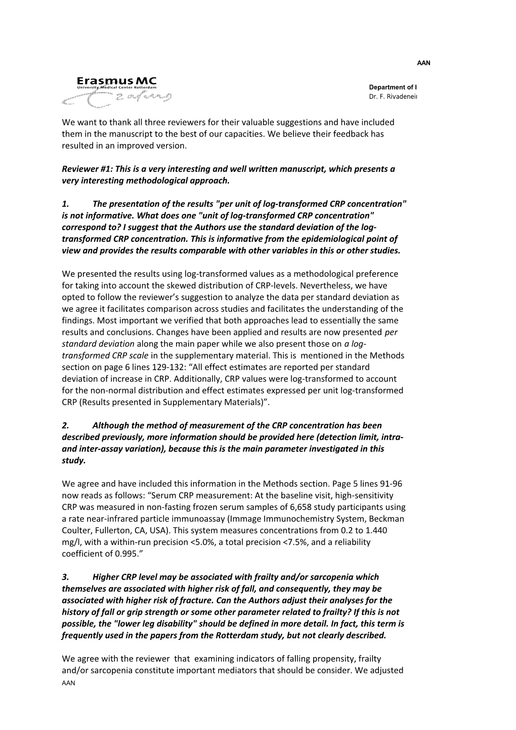 2.Although the Method of Measurement of the CRP Concentration Has Been