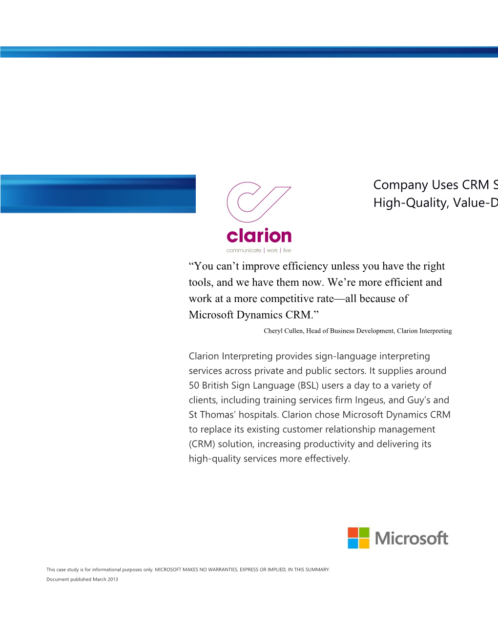 Writeimage CSB Microsoft Dynamics CRM Delights and Empowers High-Quality, Value-Driven