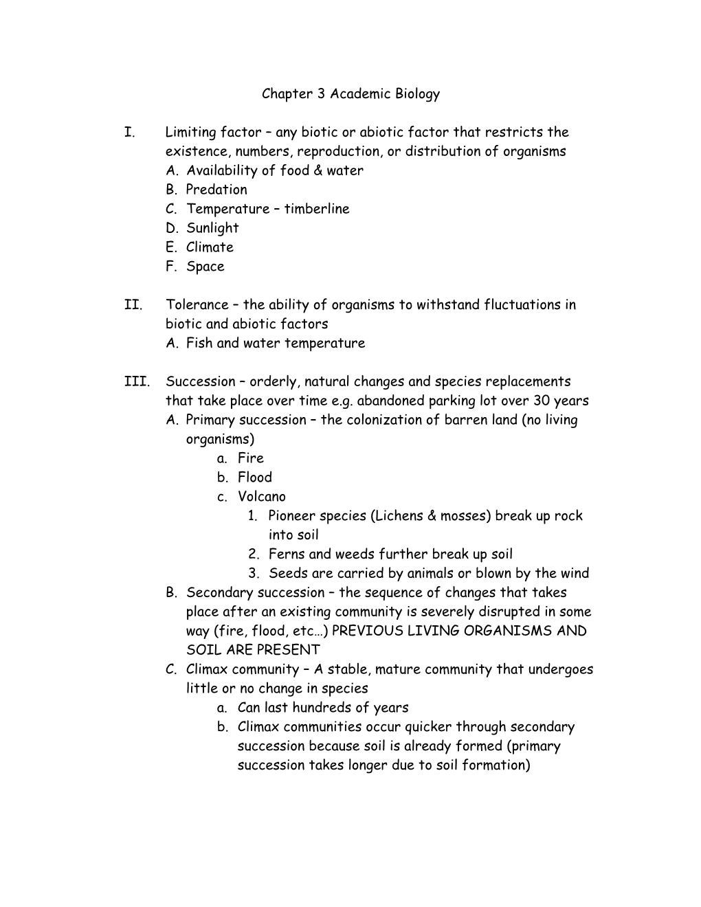 Chapter 3 Academic Biology