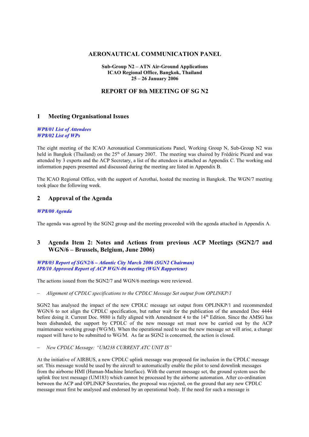 Sub-Group N2 ATN Air-Ground Applications