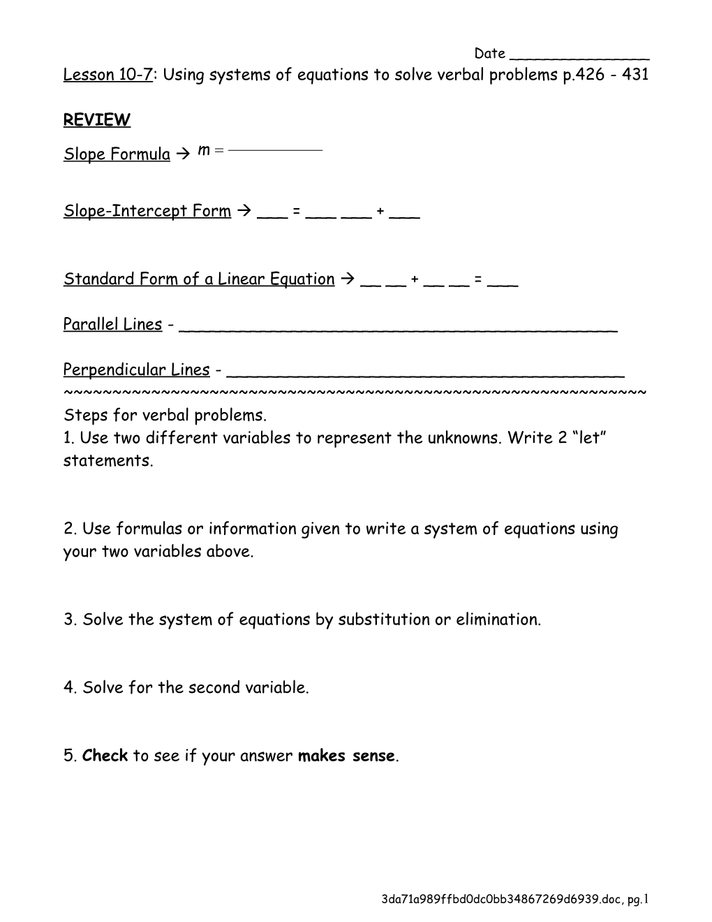 Lesson 6-6: Percent and Percentage Problems