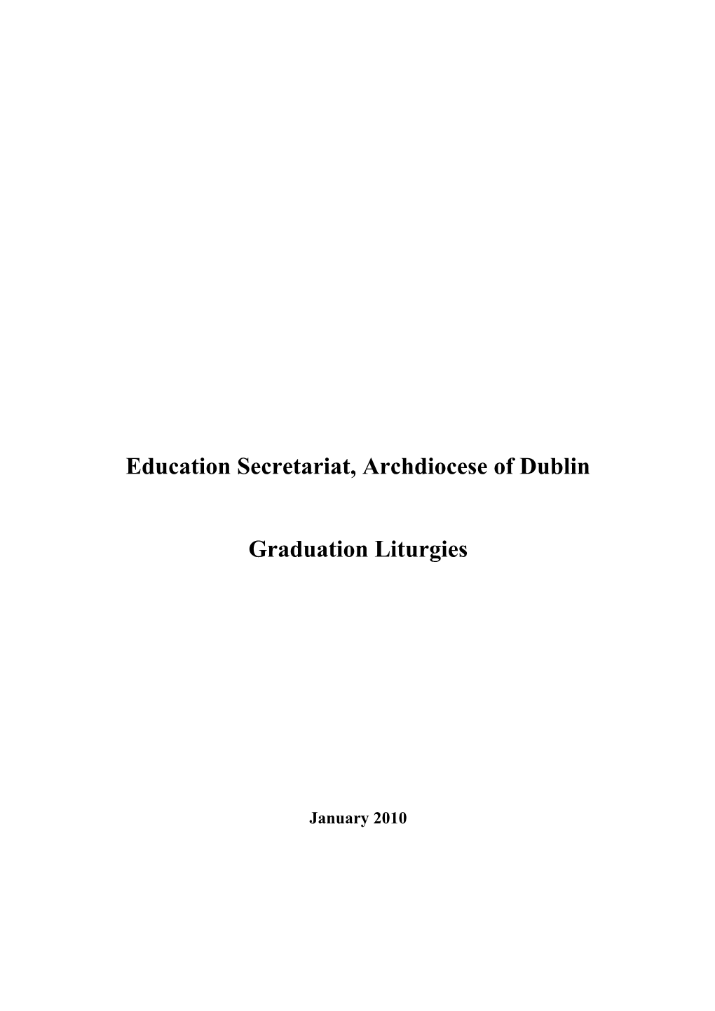 Education Secretariat, Archdiocese of Dublin