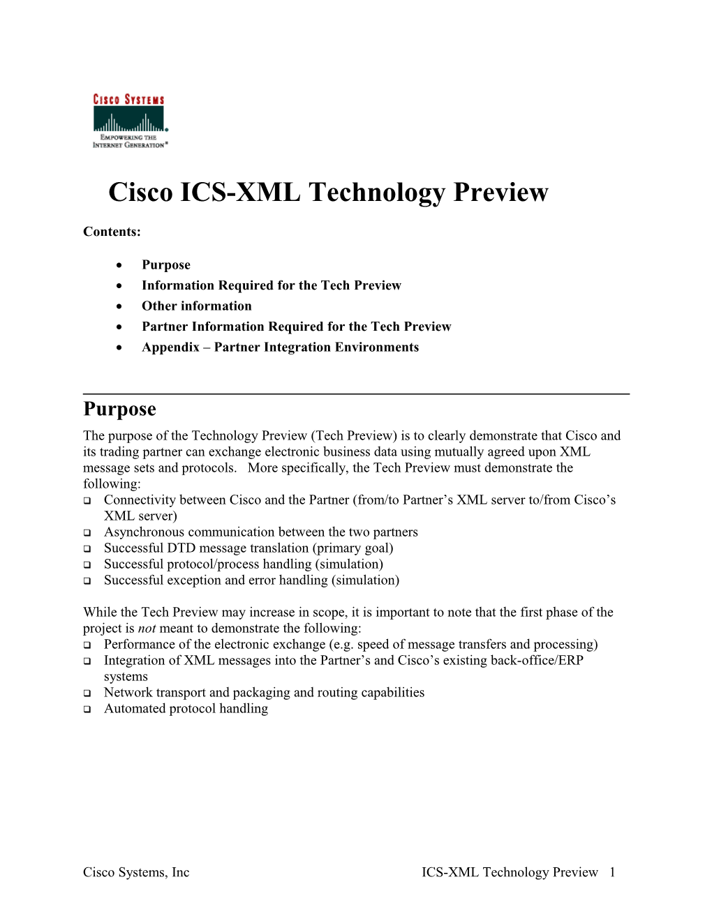 Cisco ICS-XML Technology Preview
