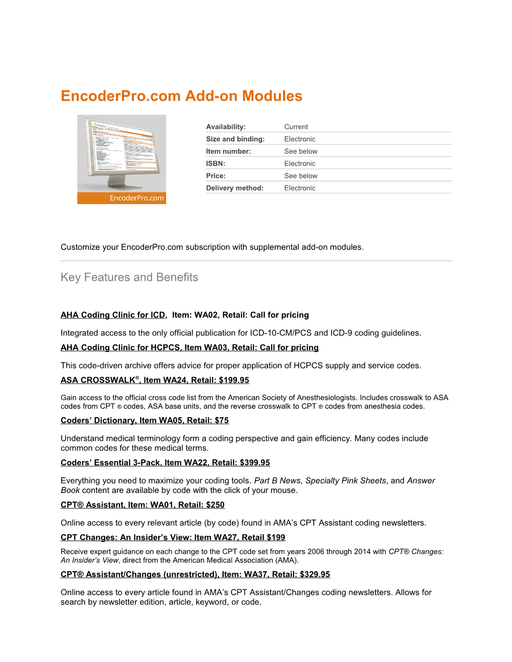 Encoderpro.Com Add-On Modules