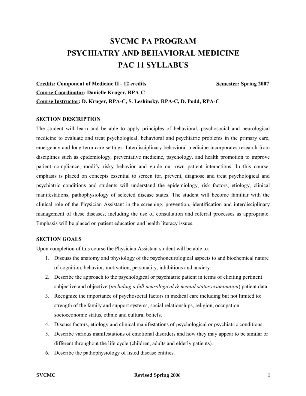 Psychiatry and Behavioral Medicine