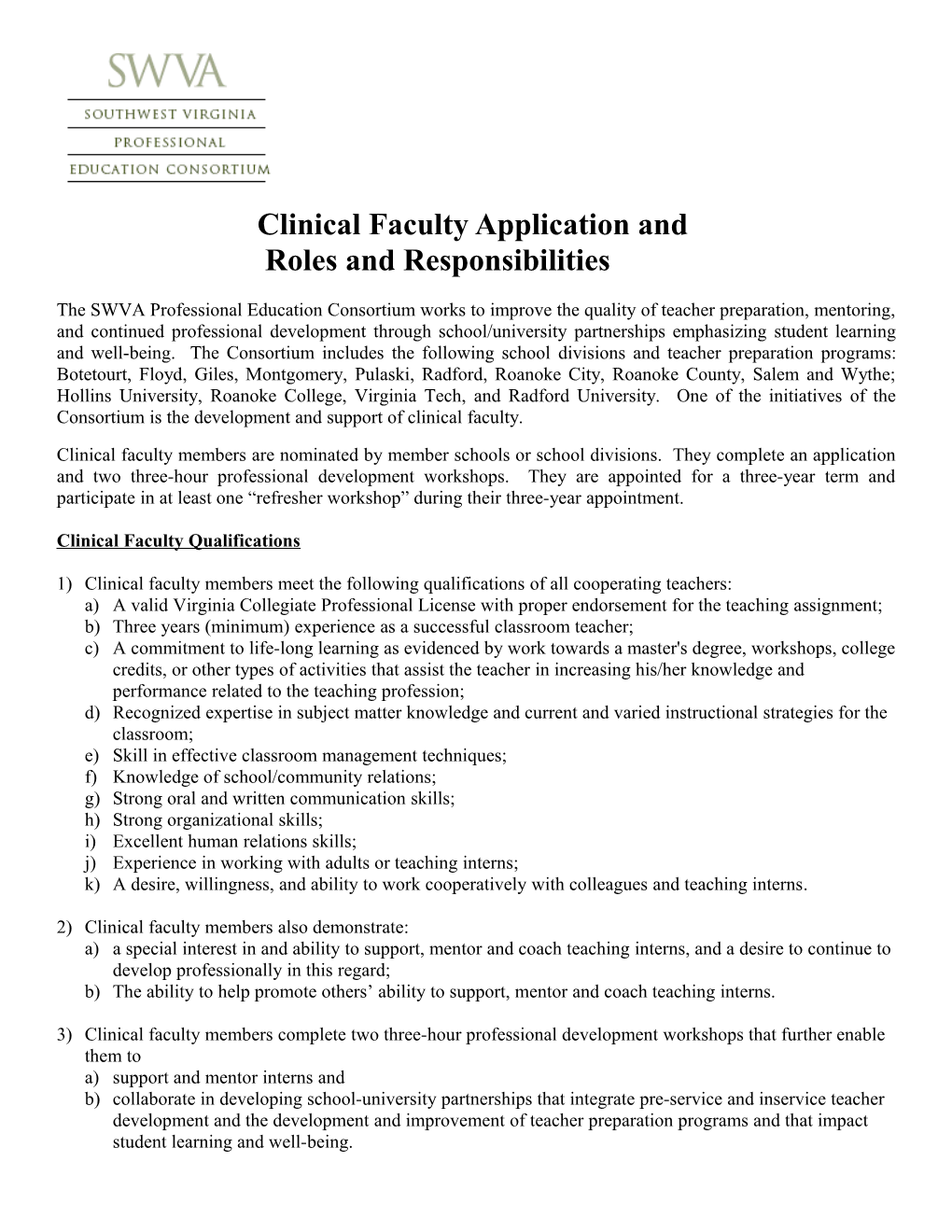 Clinical Facultyapplication And