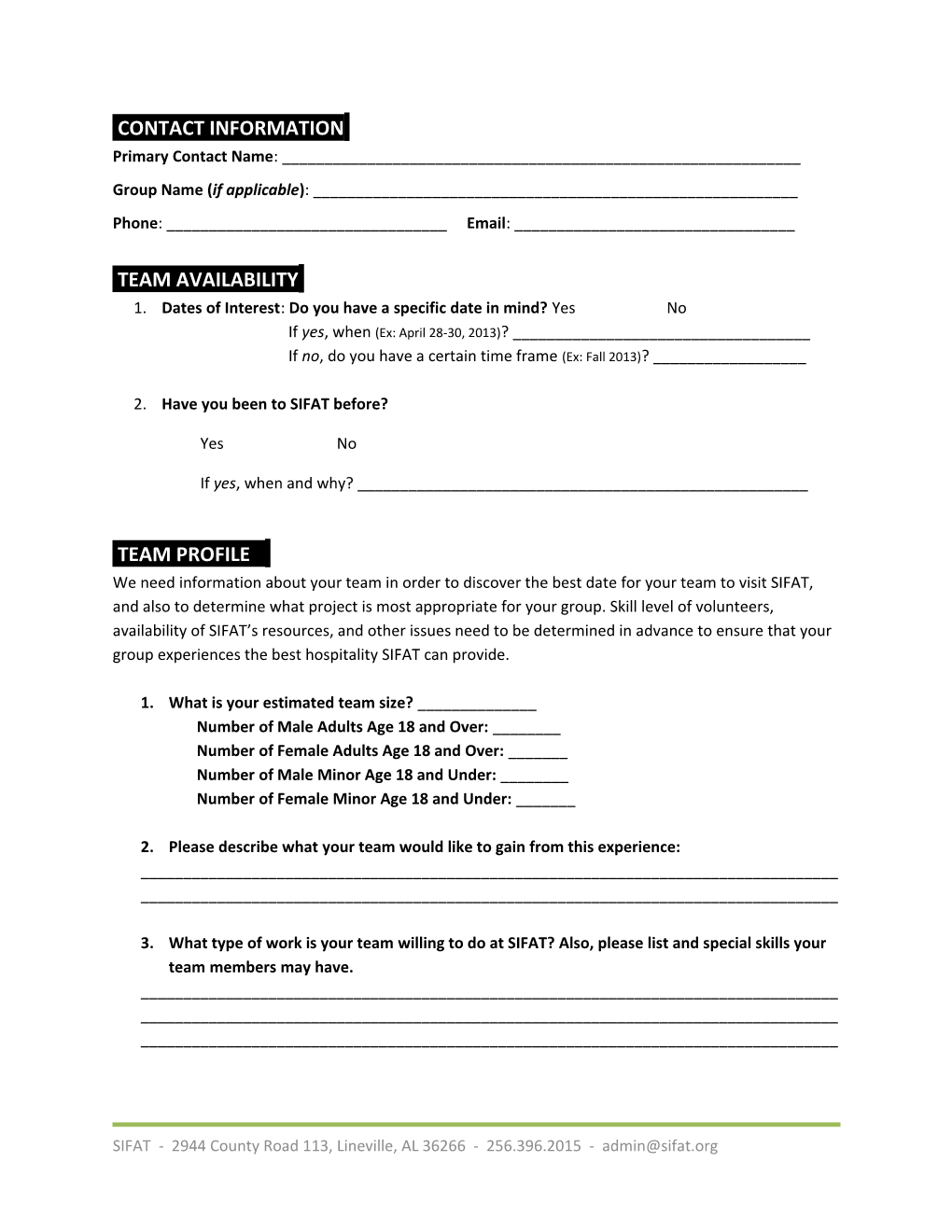 Work Team Application