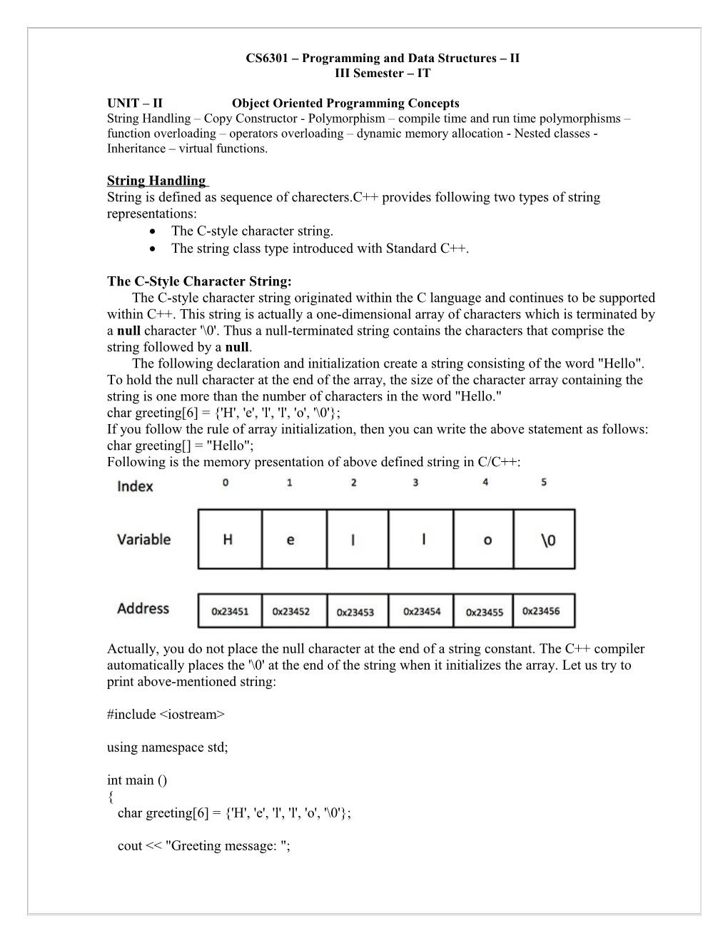 CS6301 Programming and Data Structures II