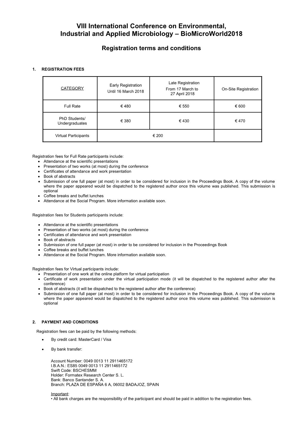 Registration Terms and Conditions