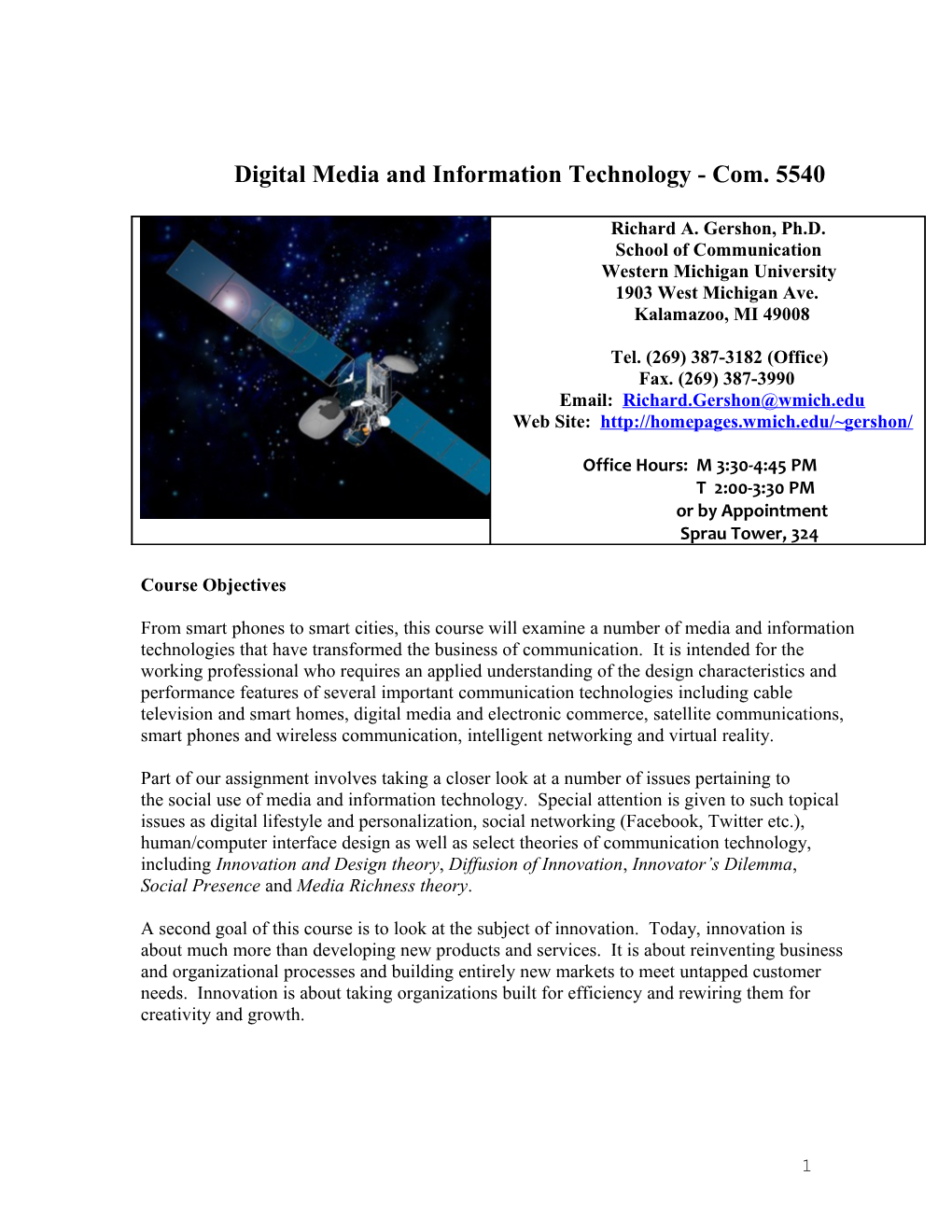 Digital Media and Information Technology - Com. 5540