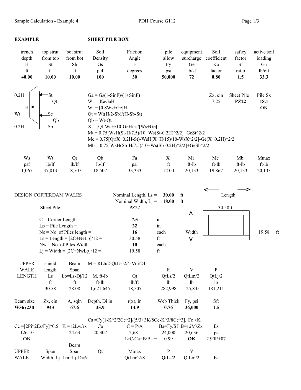 Sample Calculation - Example 4 PDH Course G112 Page 1/3