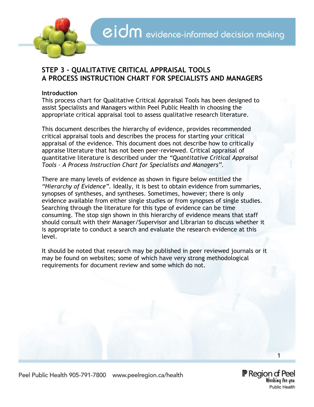 Step 3 - Qualitative Critical Appraisal Tools