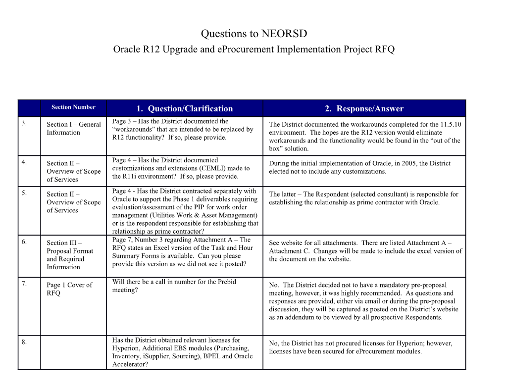 DOL RFP Questions