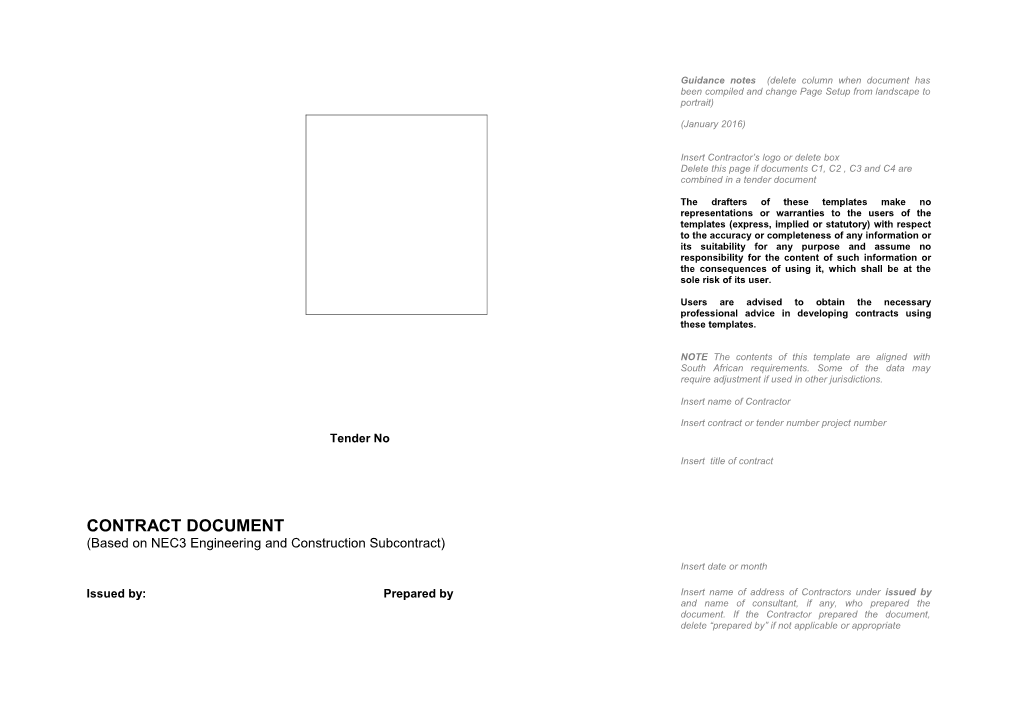 Part C1: Agreement and Contract Dataform of Offer and Acceptance