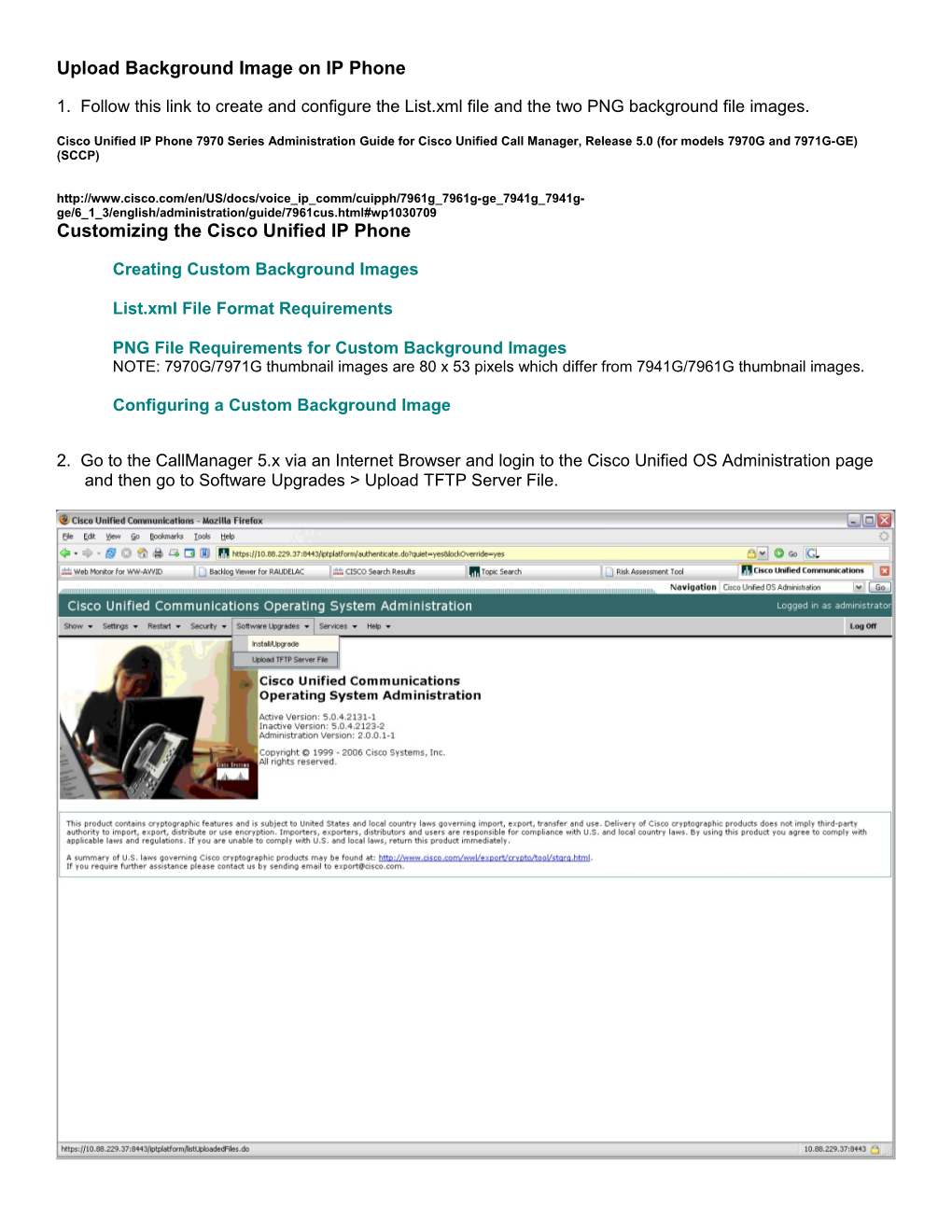 Creating 7970G/7971G Custom Background Images for Callmanager 5