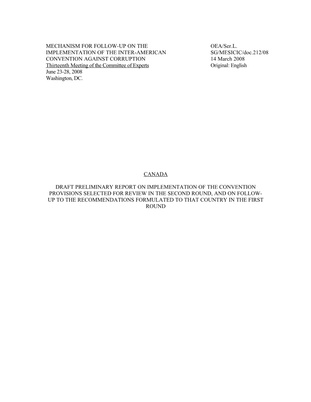 MECHANISM for FOLLOW-UP on THEOEA/Ser.L