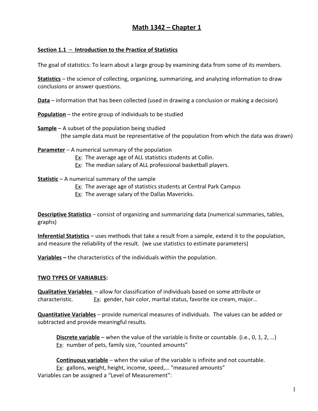 Section 1.1 Introduction to the Practice of Statistics