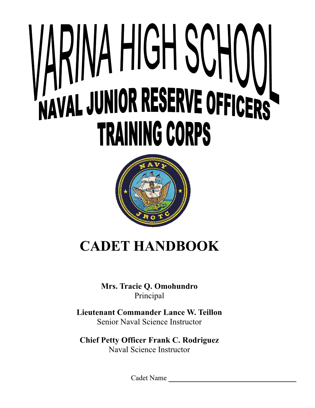 Varinahigh School Njrotc Handbook