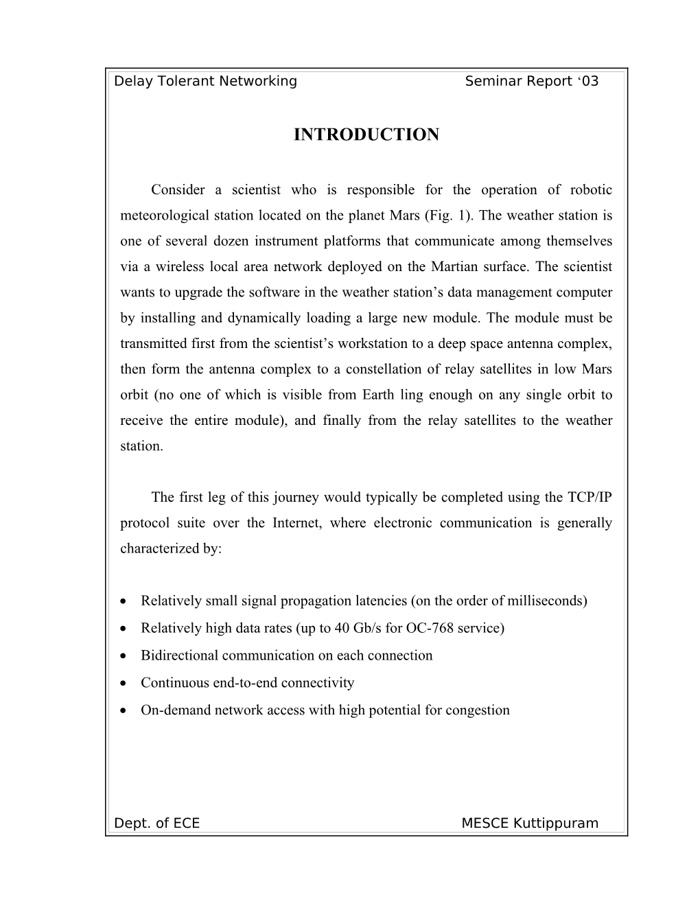 Delay Tolerant Networkingseminar Report 03