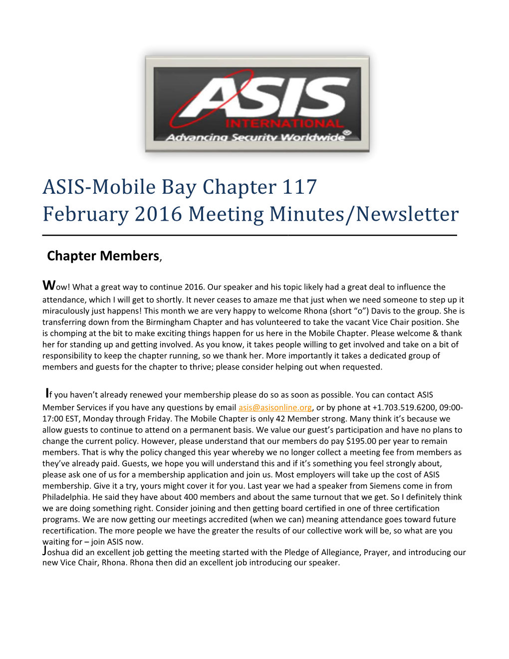 ASIS-Mobilebay Chapter117