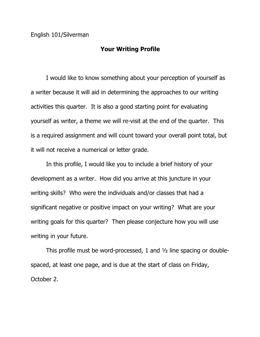 Your Writing Profile