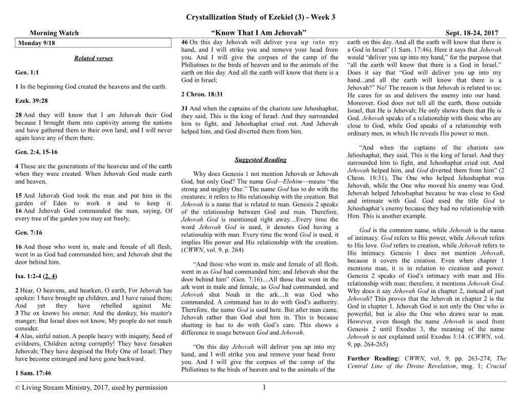 Crystallization Study of Ezekiel (3) - Week 3