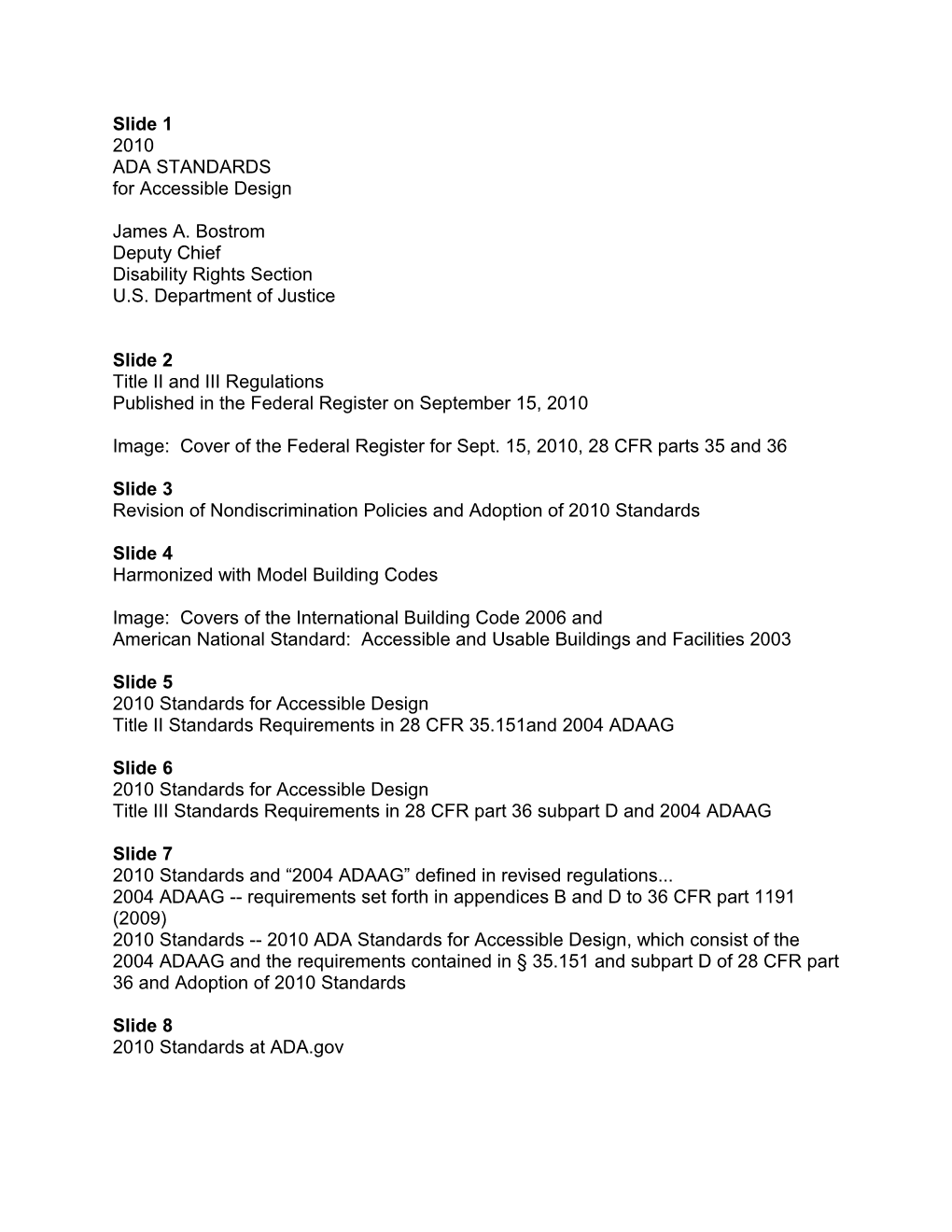 2010 ADA STANDARDS for Accessible Design