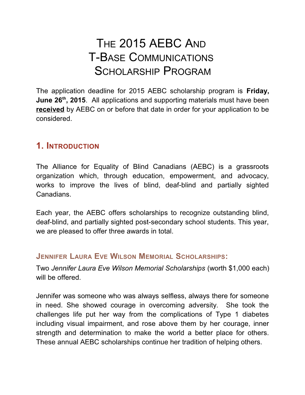 The 2015AEBC and T-Base Communications Scholarship Program