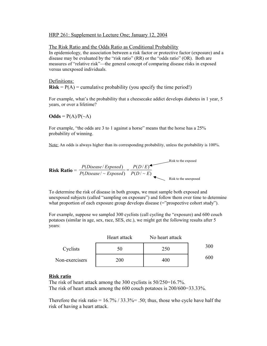 HRP 261: Supplement to Lecture One