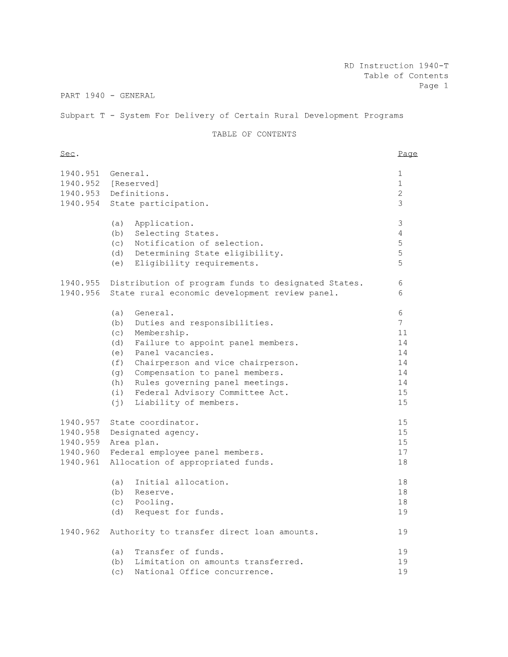 Subpart T - System for Delivery of Certain Rural Development Programs